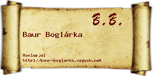 Baur Boglárka névjegykártya
